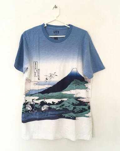 uniqlo hokusai blue collection shirt